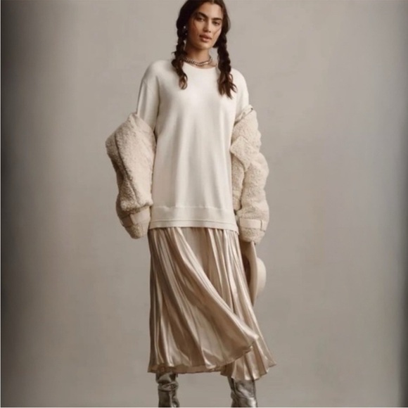 Anthropologie Long Sleeve Pleated Twofer Sweater Maxi Dress Size 3X NEW - Picture 2 of 15